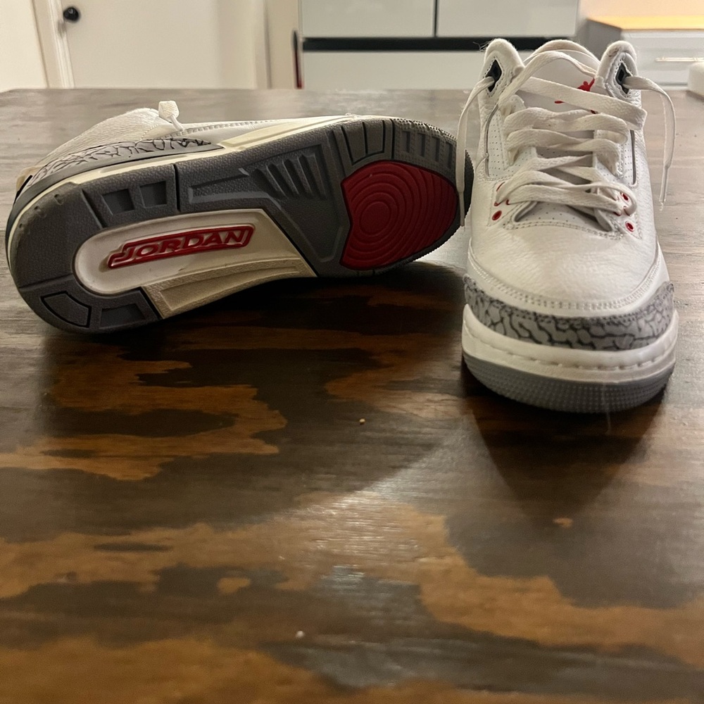 Jordan White and Gray Sneakers with Classic Design